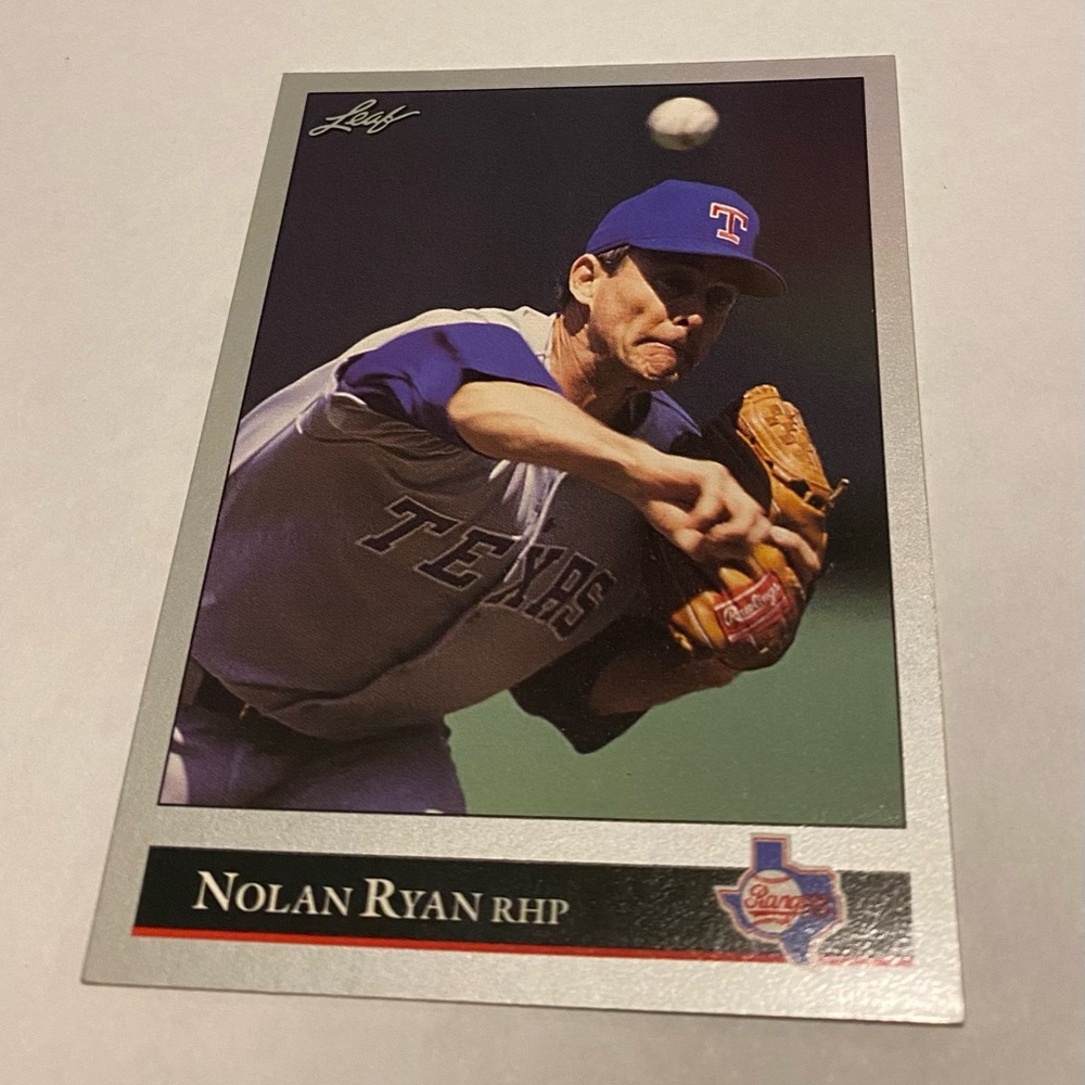 Nolan Ryan 1992 Leaf Baseball Card #41 Texas Rangers Vintage Collectible - Picture 3 of 3